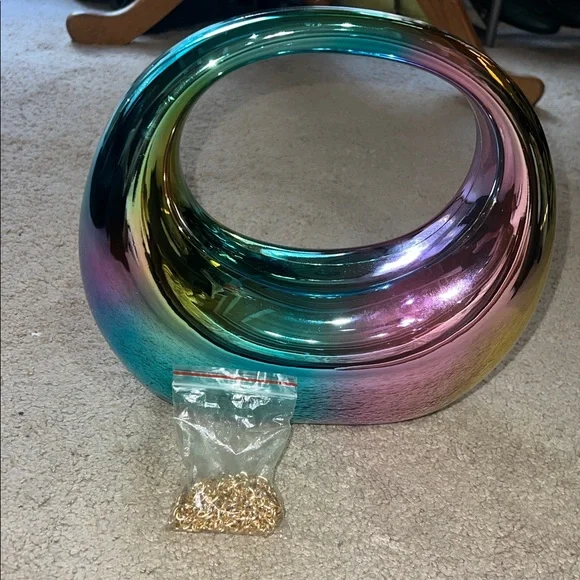 Colorful Iridescent Sculpture Purse - Picture 3 of 3